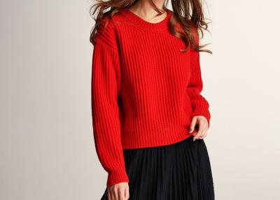 China Lady Joyous Chinese Red Crew Neck Winter Jumper for sale