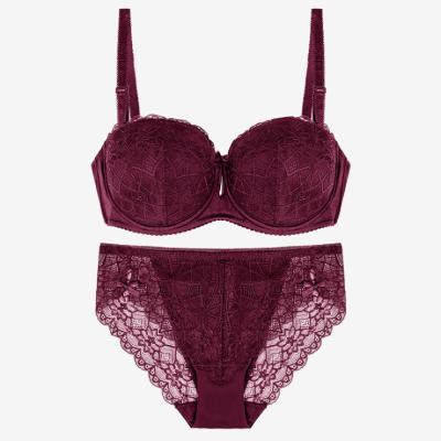 China BEIZHI Stylish D Cup Bra Brief Sets 2021 High Quality Lace Bra Set Underwired Push Up for sale