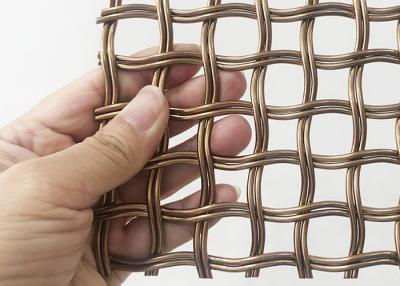 China 52% Opening Area Architectural Metal Mesh Gold Color Decorative Wire Screen for sale