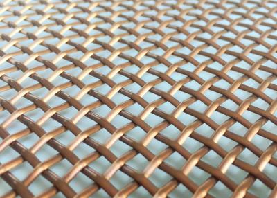 China Stainless Steel Glass Laminated Wire Mesh Half Round Wire Copper Color For Tempered Glass for sale