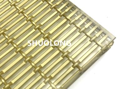 China Oxidized Aluminum Glass Laminated Wire Mesh Gold Color For Sandwich Glass for sale