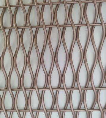 China Rose Gold Steel Weave Architectural Woven Wire Mesh With Painting For Railing à venda