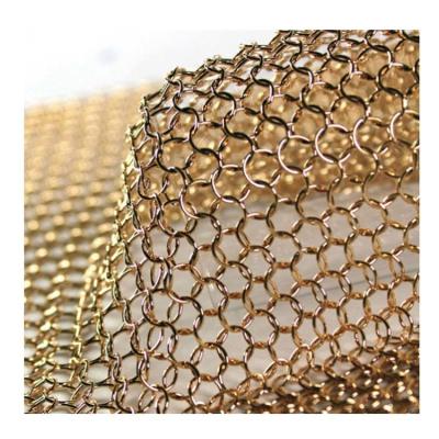 China Stainless Steel Ring Mesh Curtain With 2.2kg/m2 Weight en venta