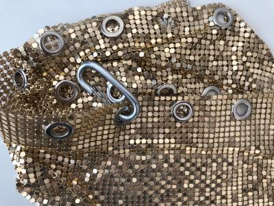 China Chainmail Metal Mesh Curtain Silver Sequins SGS Cloth Material Plain Weave for sale