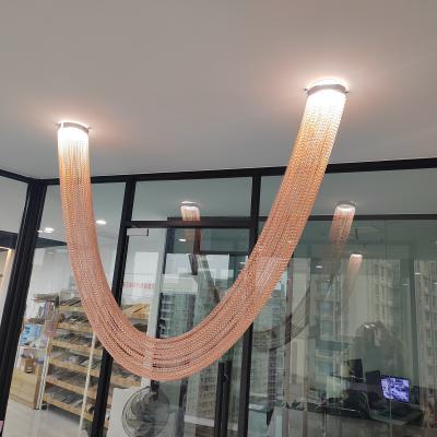 China Easy Installation and Good Ventilation Aluminium Chain Fly Screen with Rails And Other Fittings Included for sale