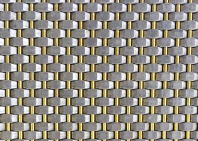 China Brass Crimped SS Woven Wire Mesh Cladding Facade PVD Surface for sale