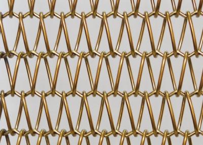 中国 展覧会場のための1.5mの金の金属の網のコンベヤー ベルトのさび止め 販売のため