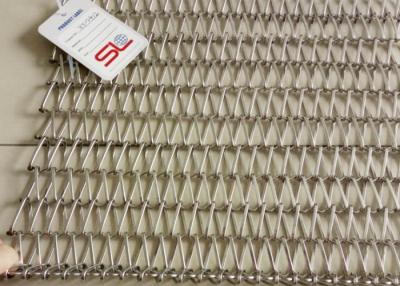China Flat 4m Stainless Steel Spiral Wire Mesh Conveyor Belt Durable for sale