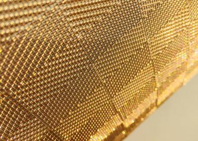 China 8ft Gold Glass Laminated Wire Mesh Antiwear For Furniture And Stairs for sale
