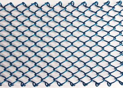 China 26ft Blue Metal Coil Drapery Eco Fireplace Screen Curtain Spraying Painting for sale