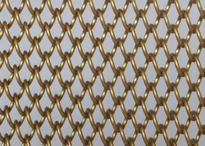 China 20m Gold Aluminum Metal Mesh Curtain SGS for sale