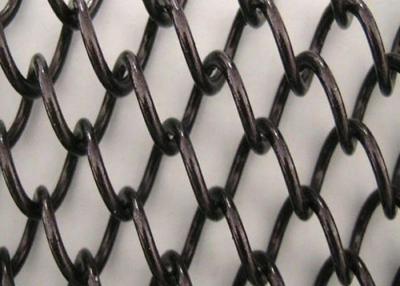 China Alu Alloy Metal Black Mesh Curtain Fireplace Screen 1.5mm Dia for sale