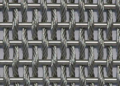 China SS304 Flexible Metal Mesh Fabric Crimped Metal Screen Facade 16ft Width for sale