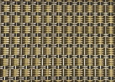 China Wall Coverings Architectural Steel Mesh Ss304 And Brass Wire Woven Architectural for sale