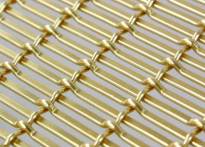 China Gold Color Anodizing Decorative Woven Wire Mesh Aluminum For Ceilings for sale