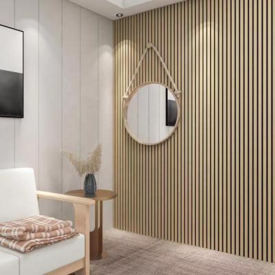 China Tecnología de roble y nuez Veneer de madera de madera PET Panel de pared absorbente de ruido de madera panel acústico de pizarra en venta