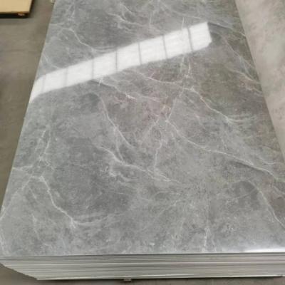 China Waterproof High Glossy PVC Wall Panel Artificial Stone UV Marble Veneer for Household for sale