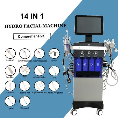 China 14 in 1 Microdermabrasions-Maschine Aqua Peeling Hydro Oxygen Facial Diamond Dermabrasion Machine zu verkaufen