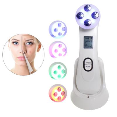 China 5 in 1 LED EMS Mesotherapy RF Photon Therapy Facial Ultrasonic Vibration Device for sale