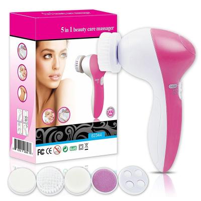 China 5 In 1beauty Care Massager Professional Face Cleansing Brush Electric Facial Cleansing Brush Face Brush Electric for sale