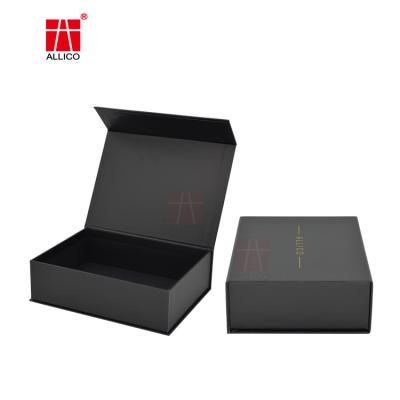China Matte Black Flap Lid Magnetic Packaging Box 9.05 x 6.69 x 2.75 inch for sale