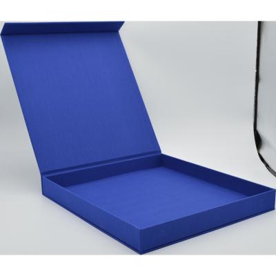 China BSCI Book Shaped Storage Box , CMYK Blue Magnetic Folding Box for sale