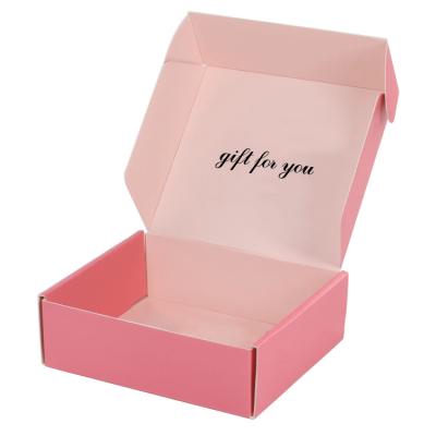 China Pink Recyclable Cardboard Small Gift Mailer Boxes Folding Corrugated Paper Box for sale