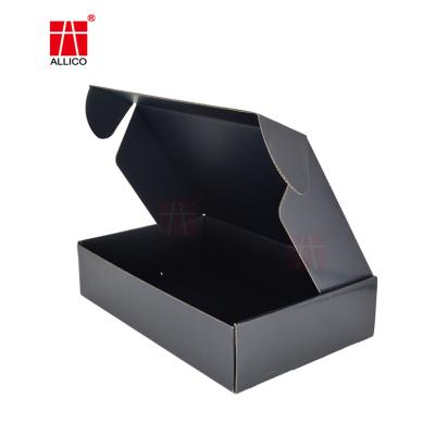 China Black Simple Folding Corrugated Paper Mailer Box Packaging Case for sale