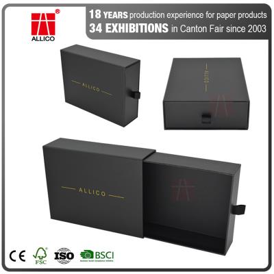 China CMYK Matt Black 157G 2mm Sliding Drawer Gift Boxes Pull Out For Christmas for sale