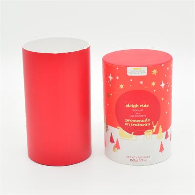 China OEM Red Kraft Paper Cylinders , 150g 5.3cm Tea Packaging Boxes for sale
