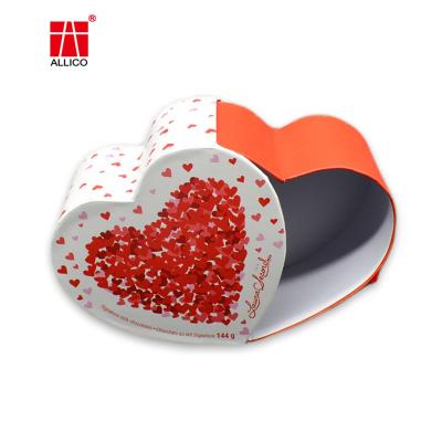 China Sliding Drawer Ribbon Tie Gift Box 40cm X 30cm , CMYK Valentines Heart Box for sale