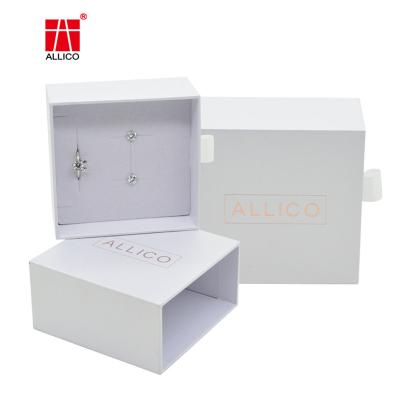 China 128gsm-400gsm White Cardboard Sliding Drawer Gift Boxes For Earring ODM for sale