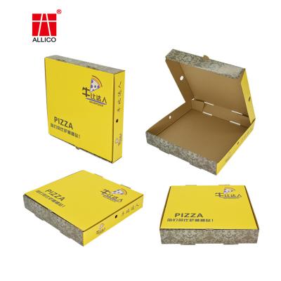 China A caixa de cartão amarela b flauta, pizza lisa da padaria encaixota 12 polegadas à venda
