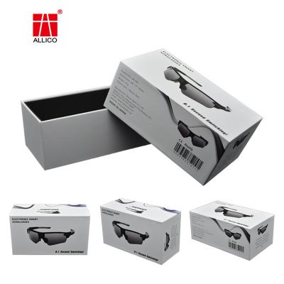 China Sunglasses 285gsm White Paperboard Box , Hinged Lid 6x6 Gift Box for sale