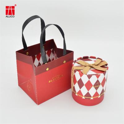 China Round 350g 1.5mm Cardboard Gift Boxes With Ribbon Bow On Lid ODM for sale