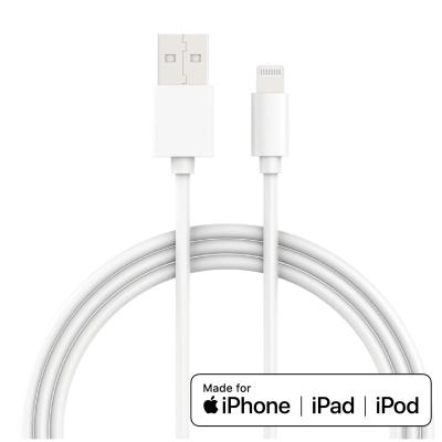 China USB-A to Lightning Cable, MFi certified C89 chipset for new iPhone iPad iPod, 1 meter, 3 ft, PVC material, USB2.0 data for sale