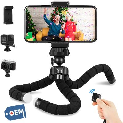 China Flexible Phone Tripod Mini Camera Tripod for iPhone, Octopus Tripod with Remote and Phone Holder, 360° Rotating Vlogging for sale