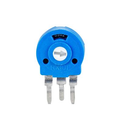 China RX1013 3 Pins Carbon Film Rotary Trimmer Potentiometer Vertical Type For Household Appliances for sale