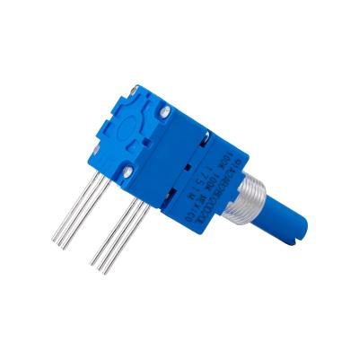 China Panel Mount Horizontal Rotary Potentiometer Dual Gang 100K Resistance Value For Audio for sale