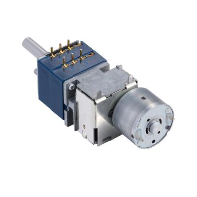 China Dual 100K RK27 Motorized LOG Stereo Potentiometer Smooth Cylindrical Shaft For Volume Control for sale