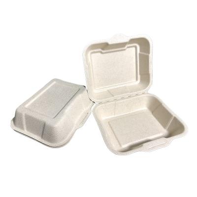 China Compostable biodegradable less one 90 day biodegradable custom bagasse takeaway /two compartment /oven disposable food container with lid for sale