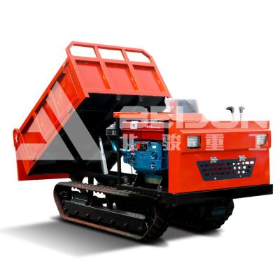 China 2 Ton Crawler Dumper Truck With Customizable Cargo Box And Remote Control Option Te koop