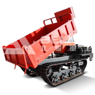 China Rated Load 10 ton Dumper Crawler Truck Hydraulic Engineering Rubber For Garden Transporter for sale
