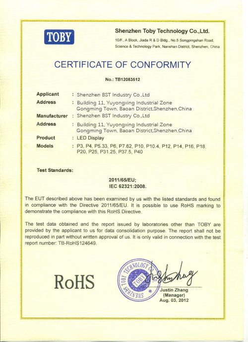 RoHS - ShenZhen BST Industry Co., Limited