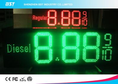 China Low Voltage 12v Digital Gas Station Led Price Sign Display , Red / Green for sale