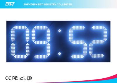 China Custom 7 Segment White Led Digital Clock With Temperature Display for sale