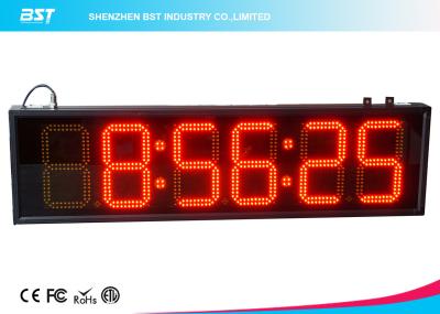 China 6 Inch Red Digital Led Clock Display Support 12 / 24 Hour Format Switch for sale