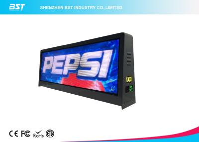 China Full Color P5mm Taxi top LED Display With Large Viewing Angle , Led Taxi Roof Signs for sale