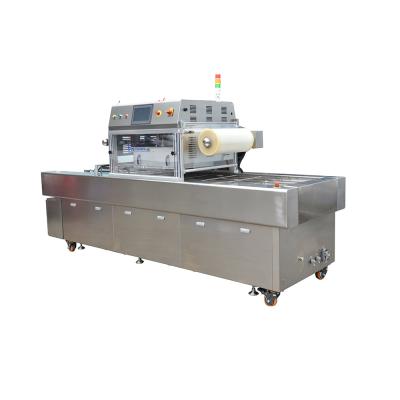 China Auto Vacuum Food Tray Sealer Machine Gas Flushing Map Packaging Equipment for sale