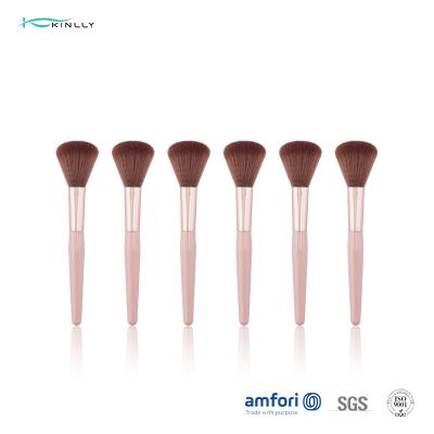 China Face Powder Highlight Single Makeup Brush Synthetic Hair Aluminum Ferrule 1PC à venda